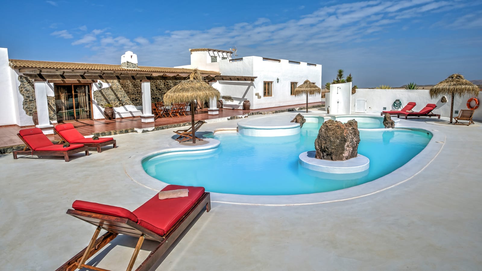 pool and terraces